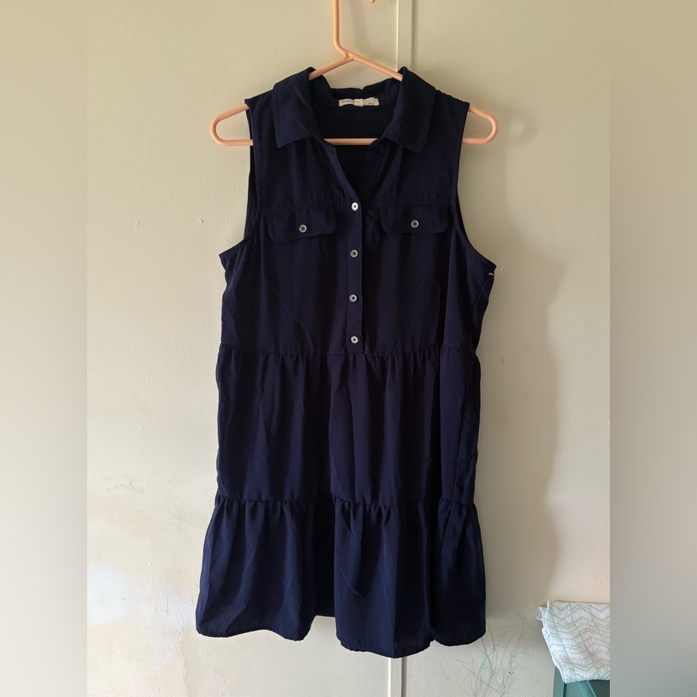 BeBop Midnight Blue Collared Top